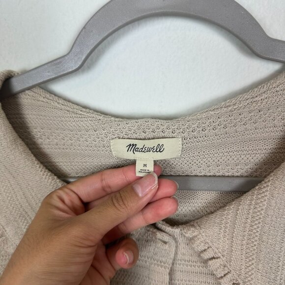 Madewell Ruffle Collared Crop Top M Ruffle Feminine Minimalist Contemporary Boho - Picture 6 of 11